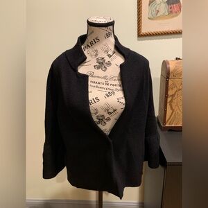 Anthropologie 3/4 sleeve Black sweater coat size small